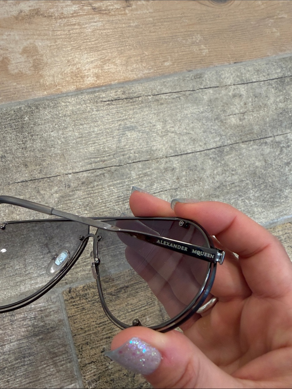 Alexander McQueen AMQ 4075/S Vintage Aviator Sunglasses - Picture 6 of 11
